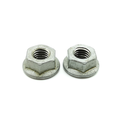 Hot Dip Galvanized 55μ Carbon Steel Flange Nuts Chambering Hex Non Serrated Flange Nuts