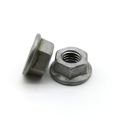 Hot Dip Galvanized 55μ Carbon Steel Flange Nuts Chambering Hex Non Serrated Flange Nuts