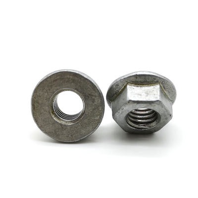 Hot Dip Galvanized 55μ Carbon Steel Flange Nuts Chambering Hex Non Serrated Flange Nuts